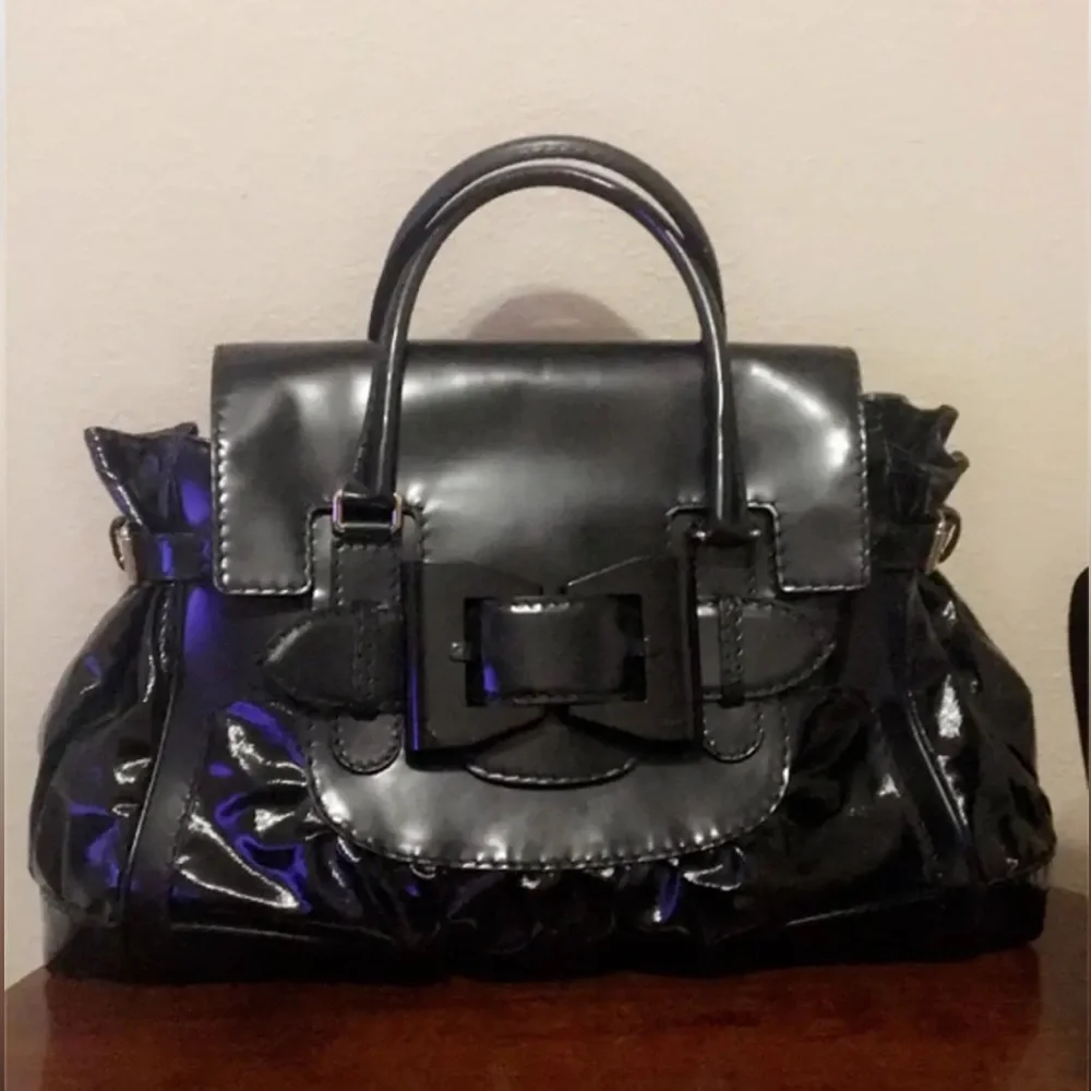 Gucci Black Leather and Coated Canvas Large Dialux Queen Tote